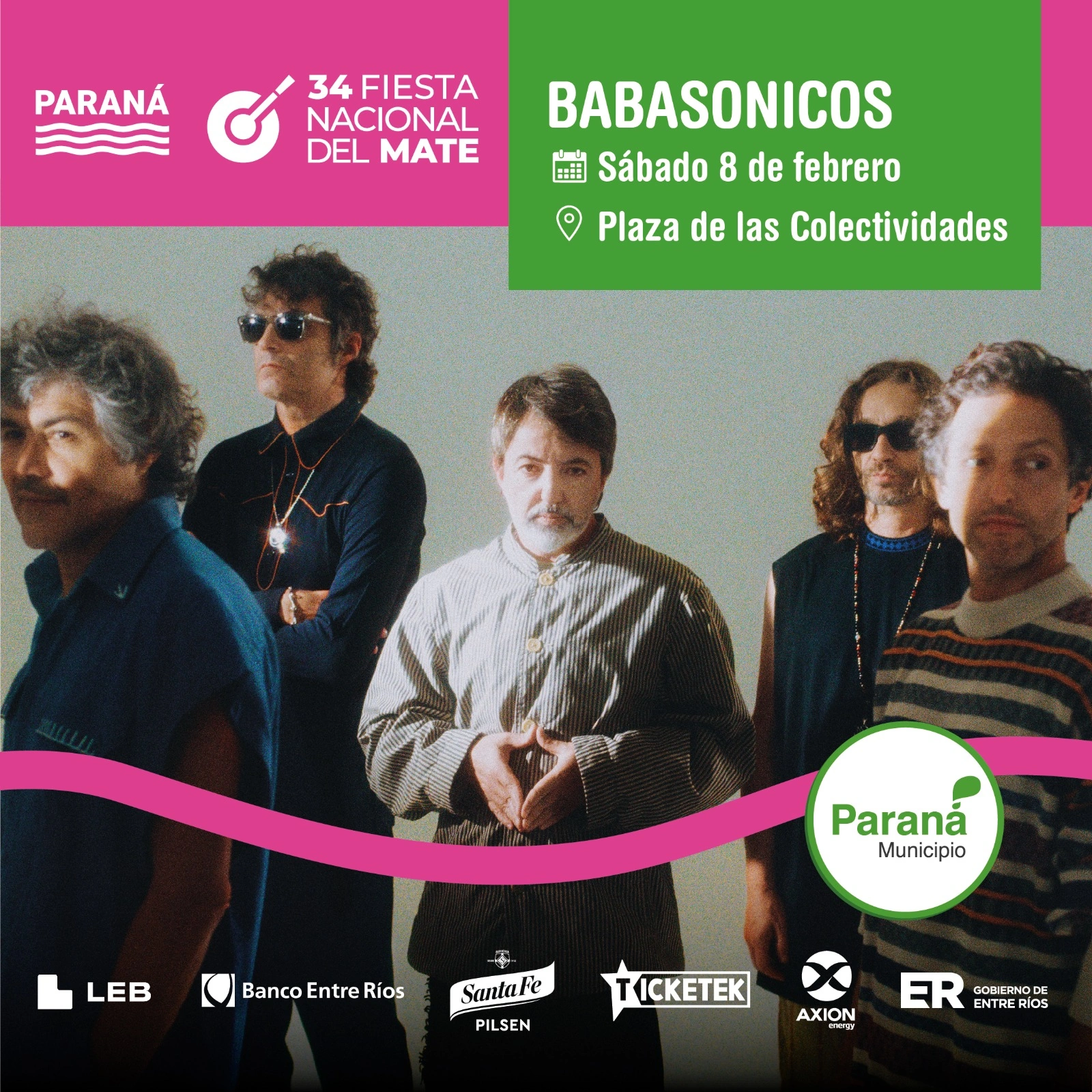 Babasonicos en la Fiesta Nacional del Mate, Paraná, Entre Ríos, Argentina el 8 de febrero de 2025